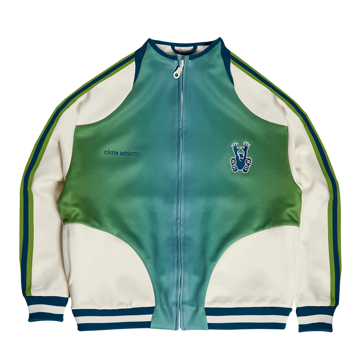 Athletic Track Jacket (Gradient Green/Ivory)