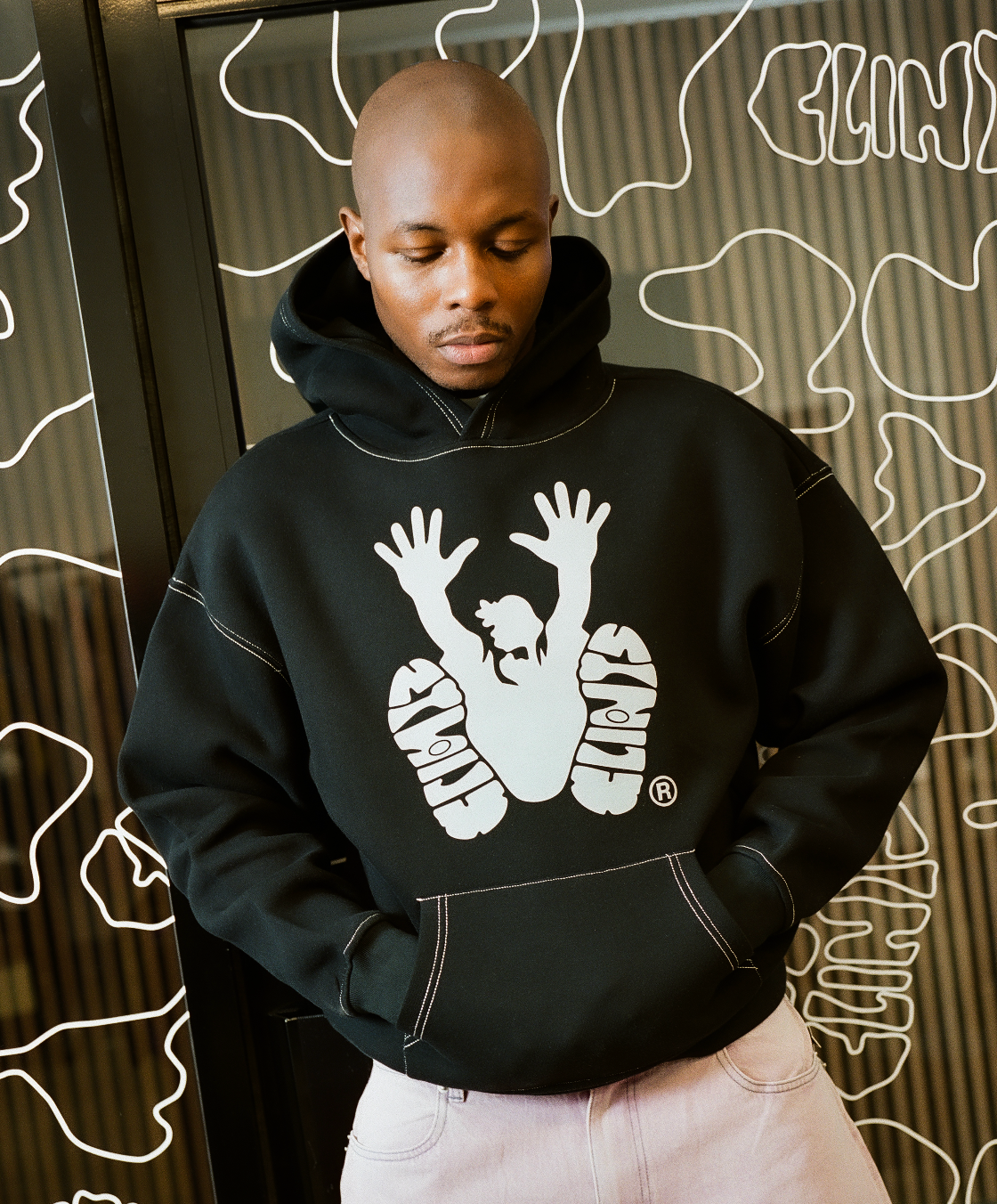 Stencil Hoodie - Black