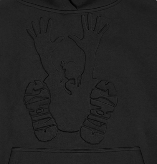 Embossed Stencil Hoodie - Black