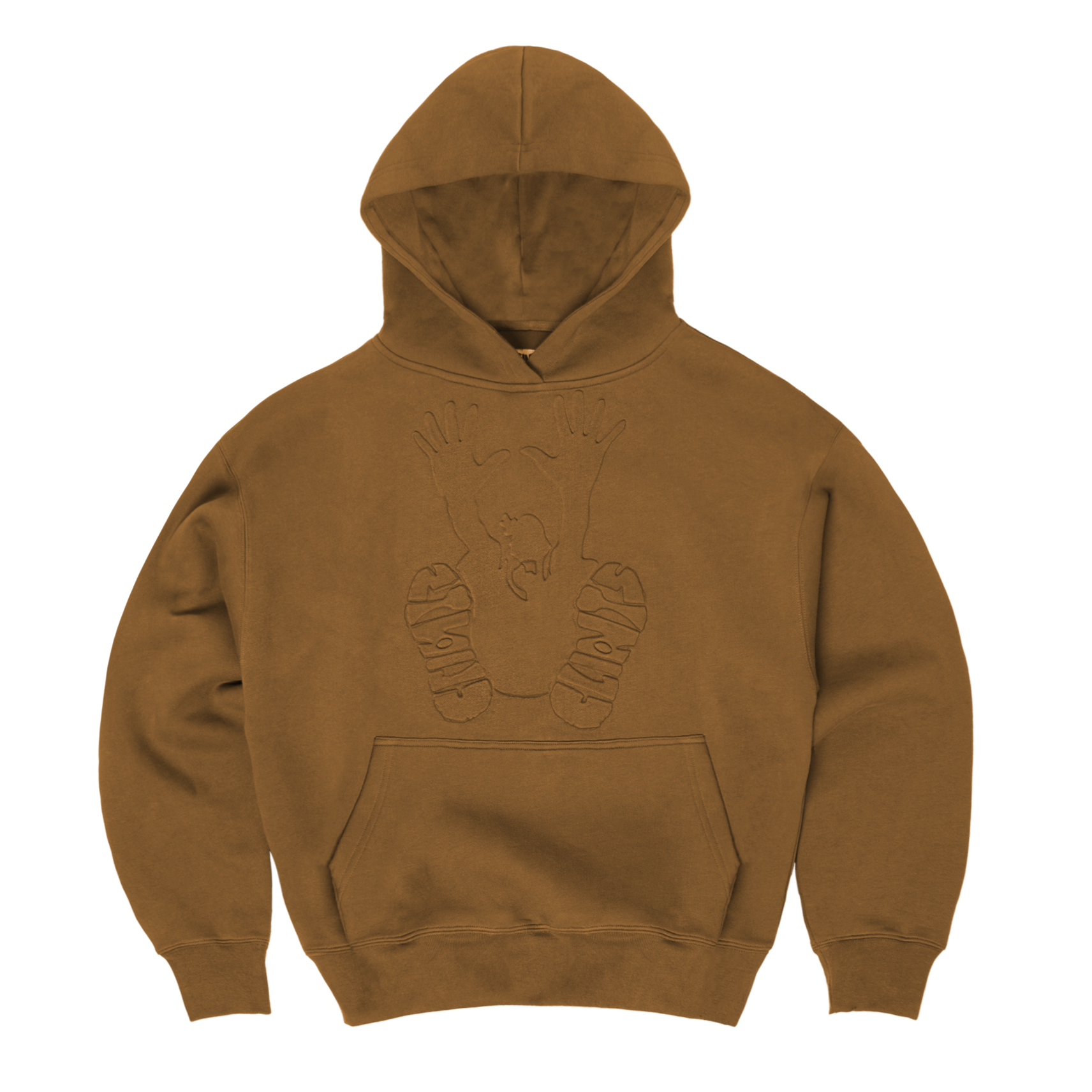 Embossed Stencil Hoodie - Brown