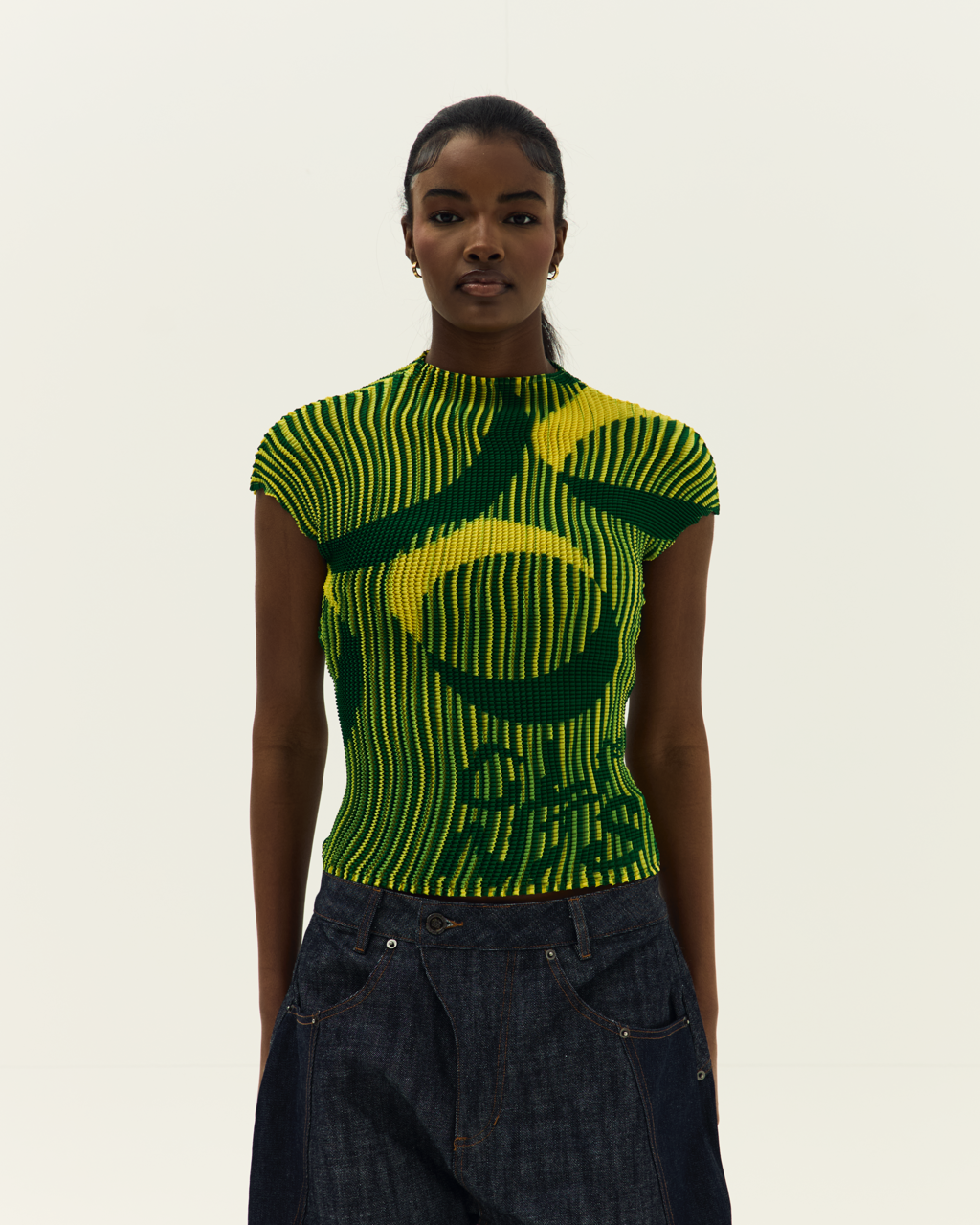 Pleated Crop Top - Green