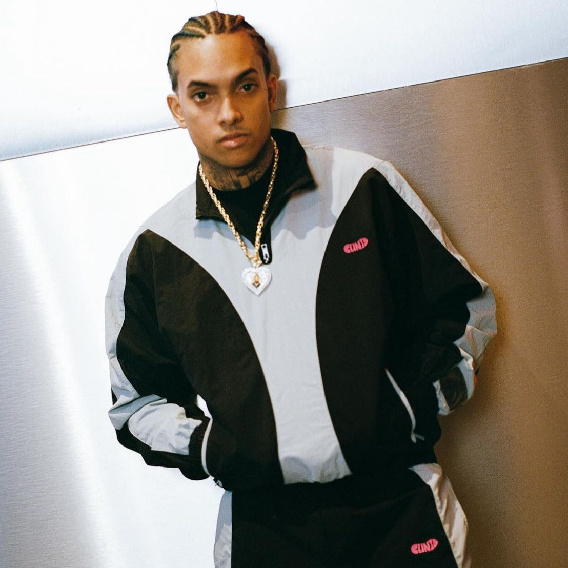 Contrast Track Jacket - Black/Blue