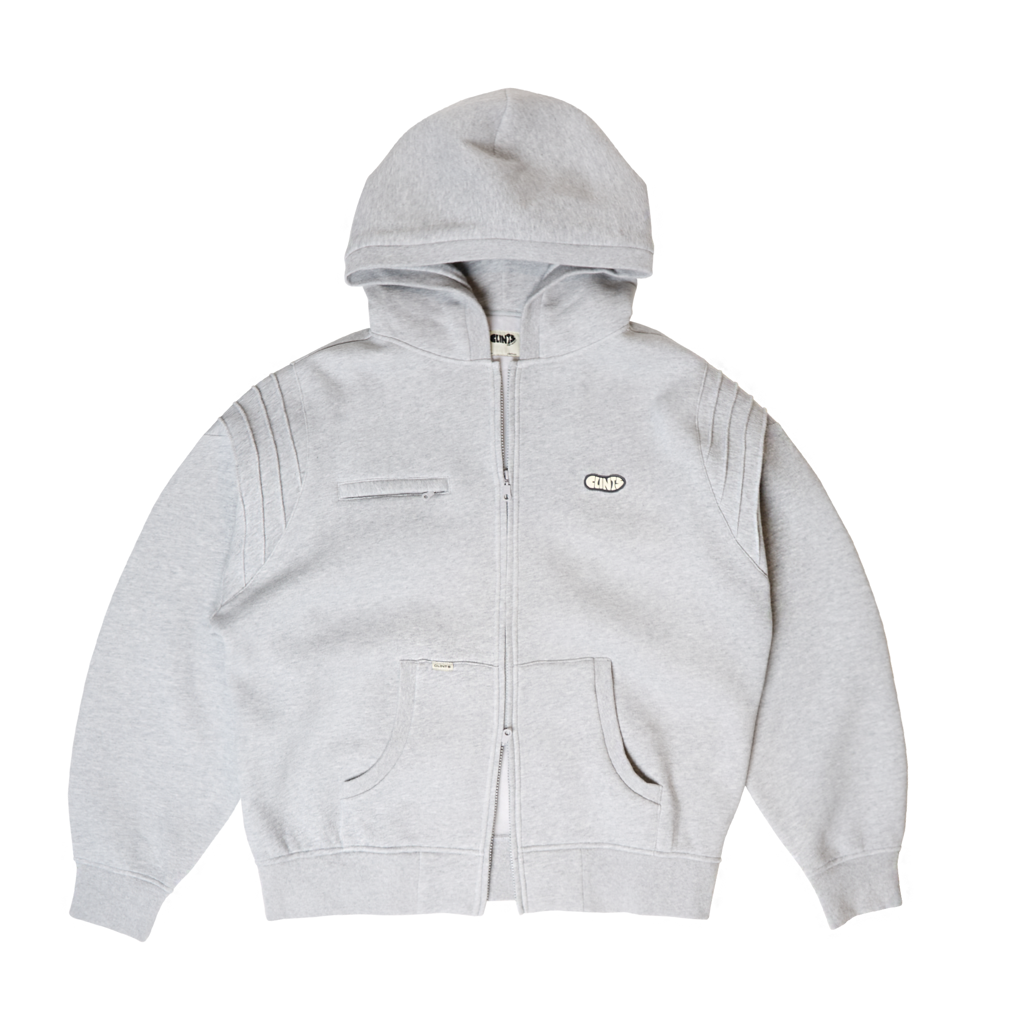 Pintuck Essential Hoodie - Grey