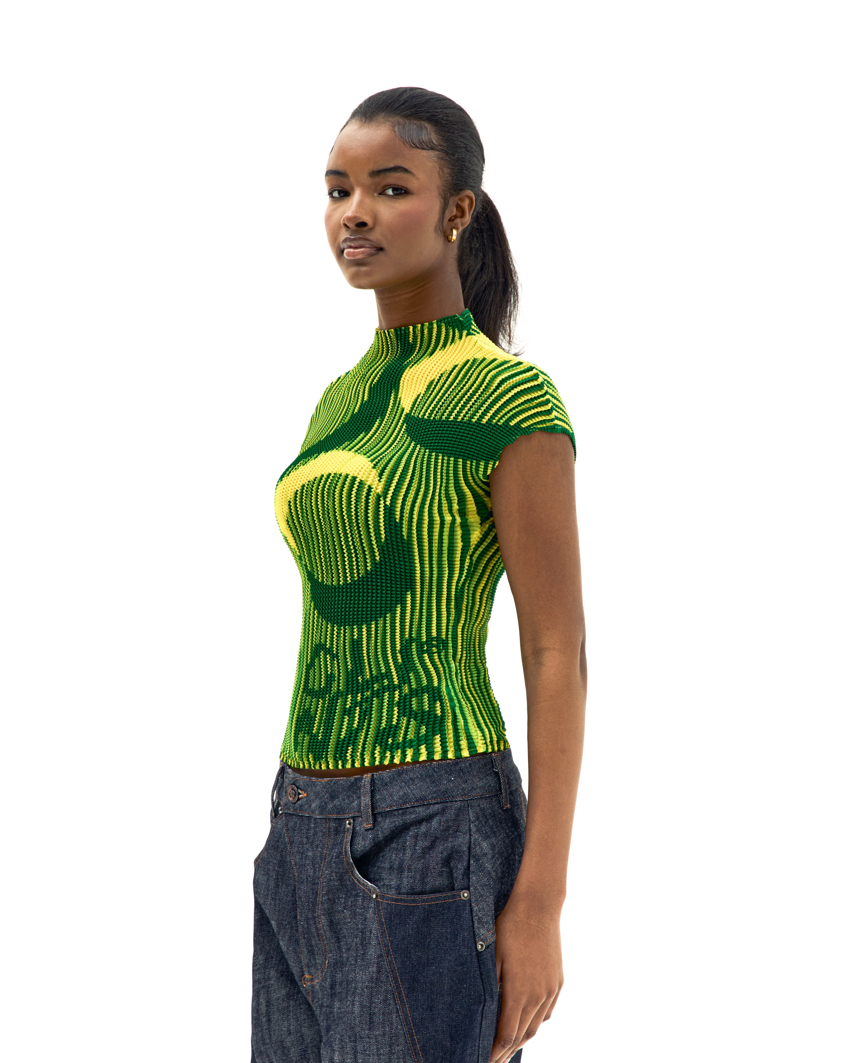Pleated Crop Top - Green