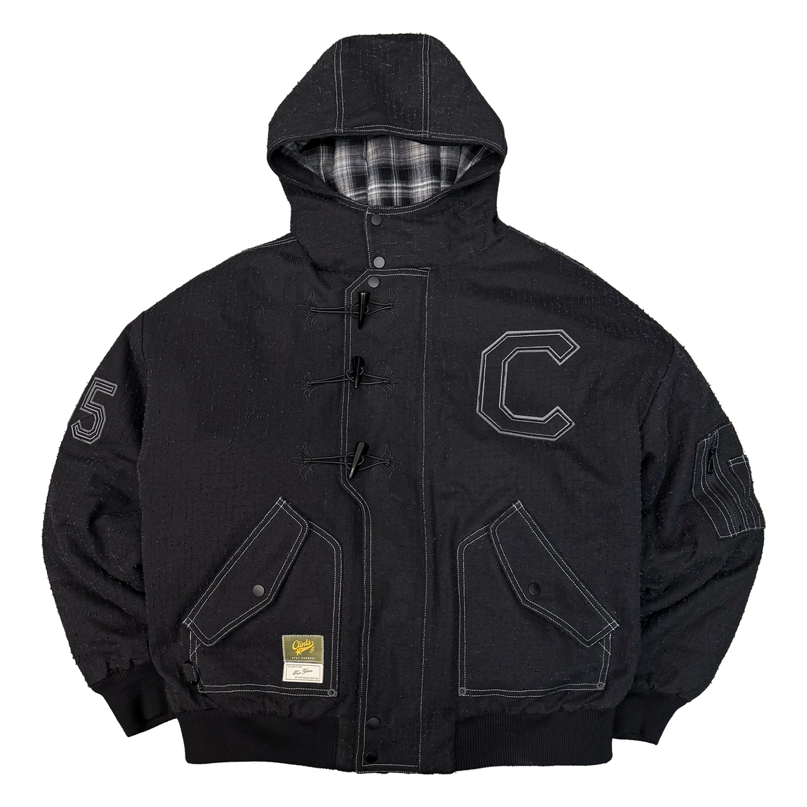 Hooded Needle Punch Bomber