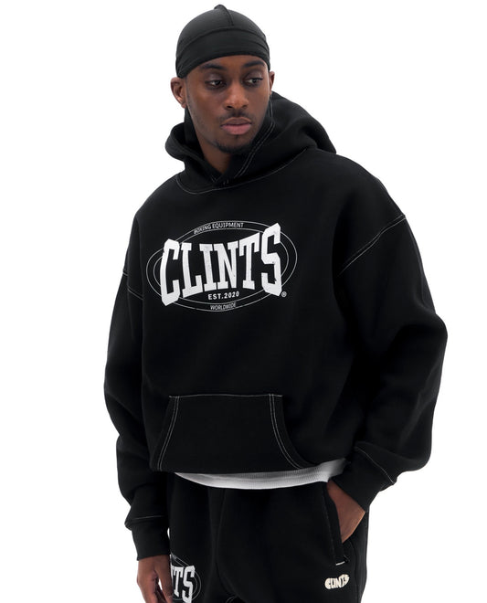 Black Contrast Stitch Hoodie