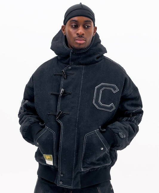 Hooded Needle Punch Bomber