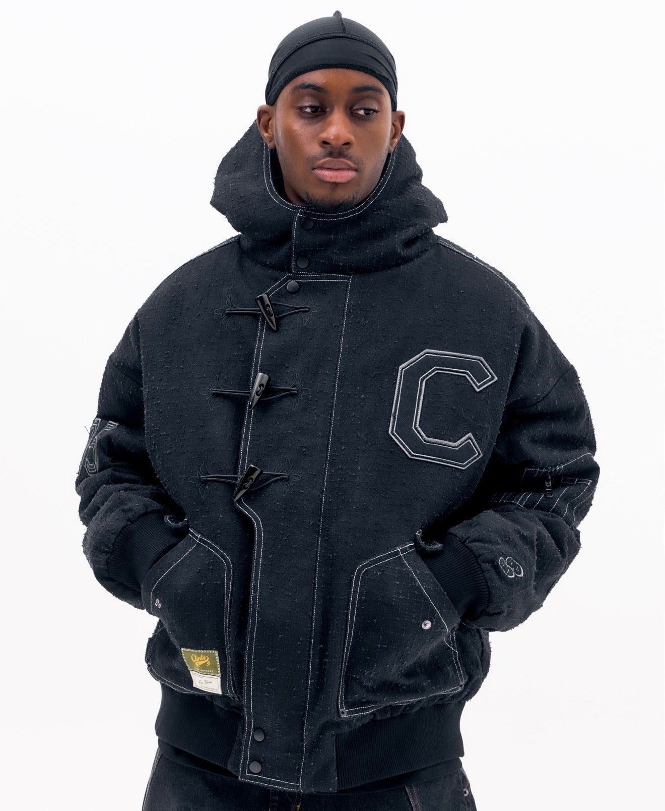 Hooded Needle Punch Bomber