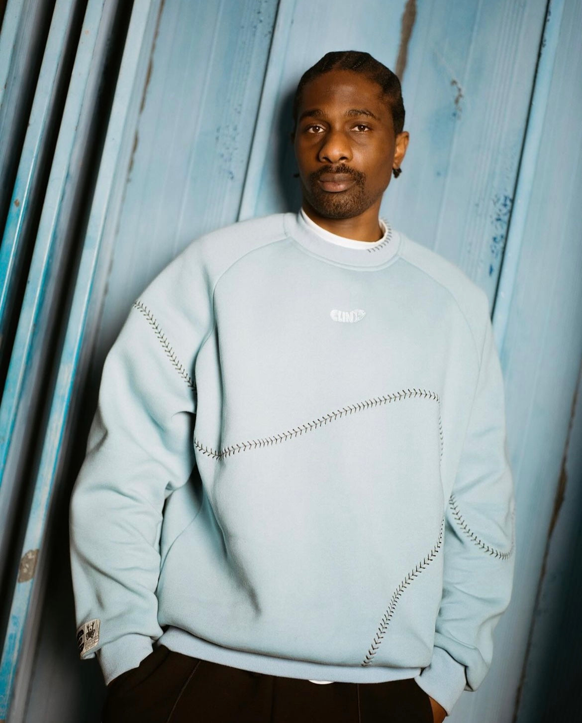 Baseball Sweatshirt - Baby Blue