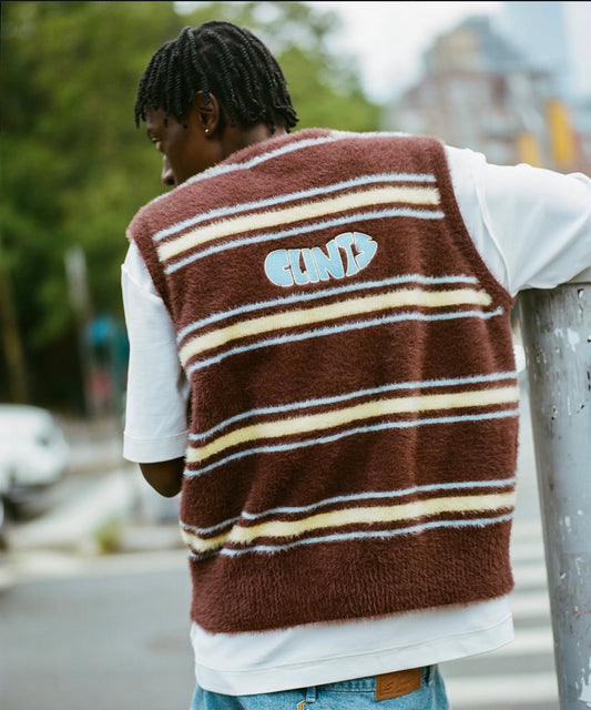 Stripe Mohair knit - Brown