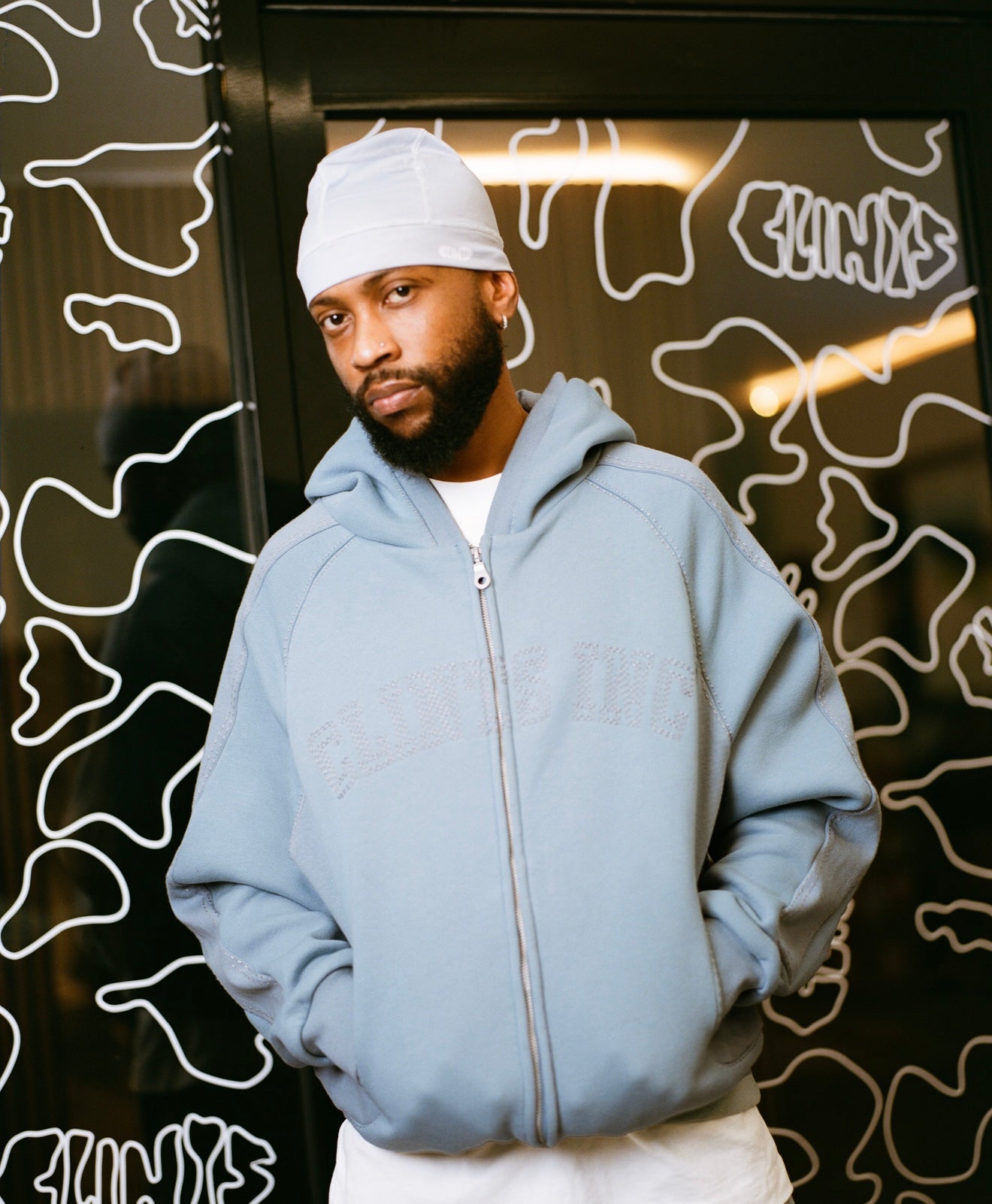 Needle Stitch Hoodie - Baby Blue