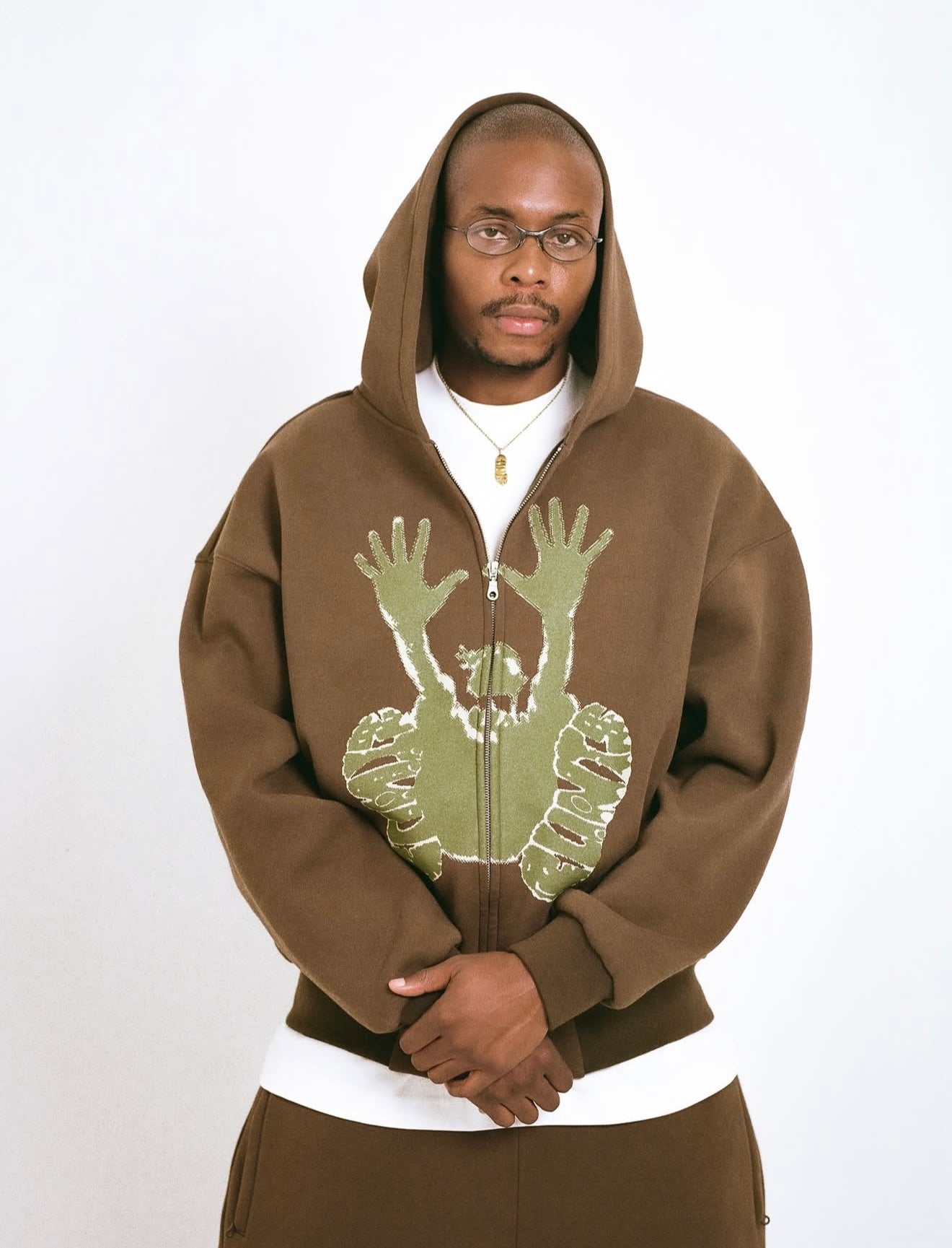Stencil Hoodie - Brown