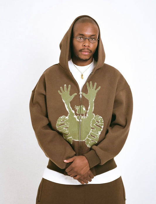 Stencil Hoodie - Brown