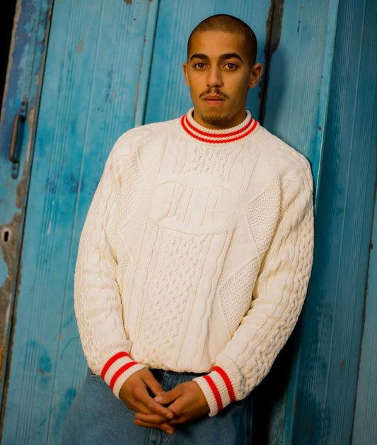 Clints Cable Knit - White
