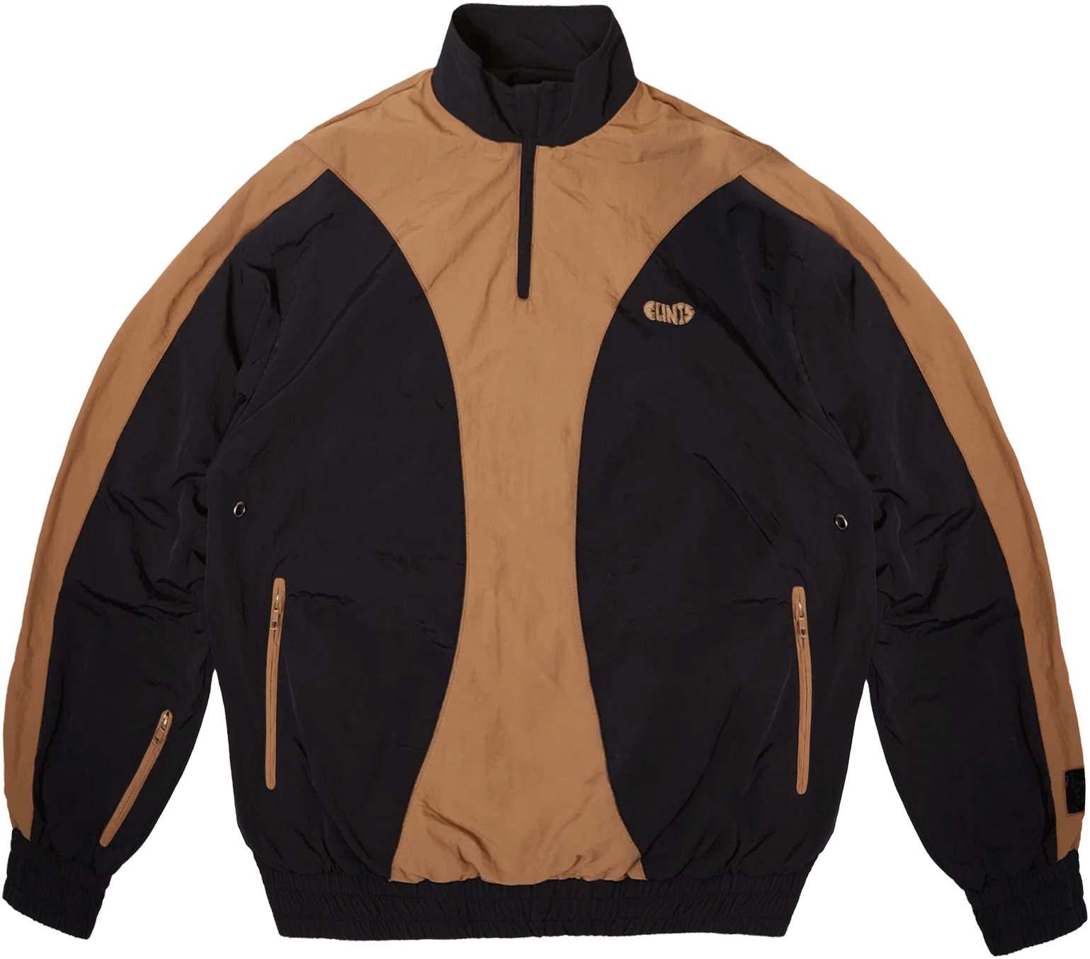 Contrast Track Jacket - Black/Brown
