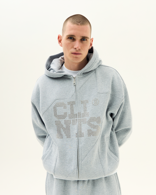 Studded Hoodie - Grey