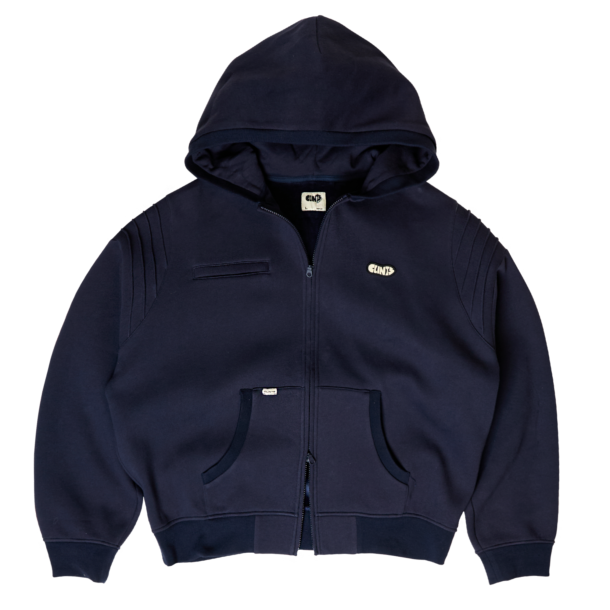 Pintuck Essential Hoodie - Navy Blue