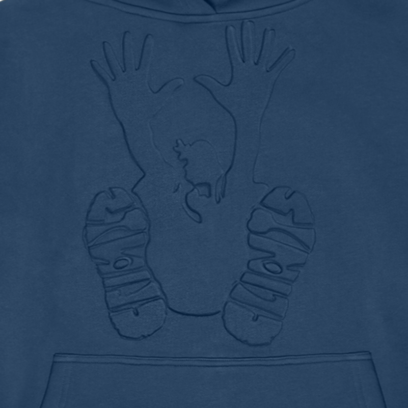 Embossed Stencil Hoodie - Navy