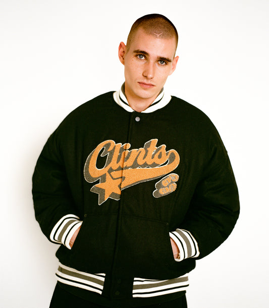 Baseball Varsity Jacket - Black