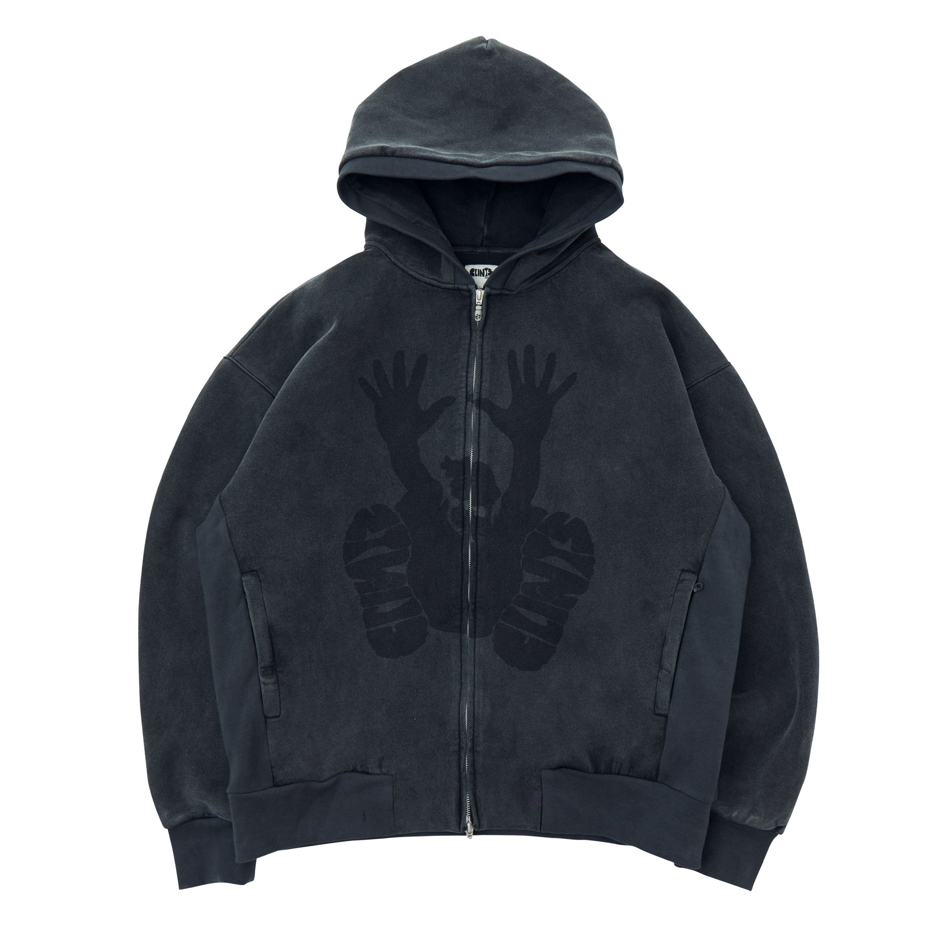 Washed Stencil Hoodie - Grey
