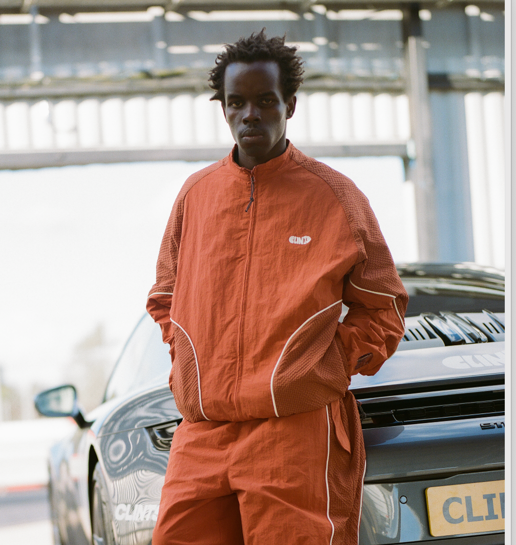 Rippled Nylon Jacket - Rust