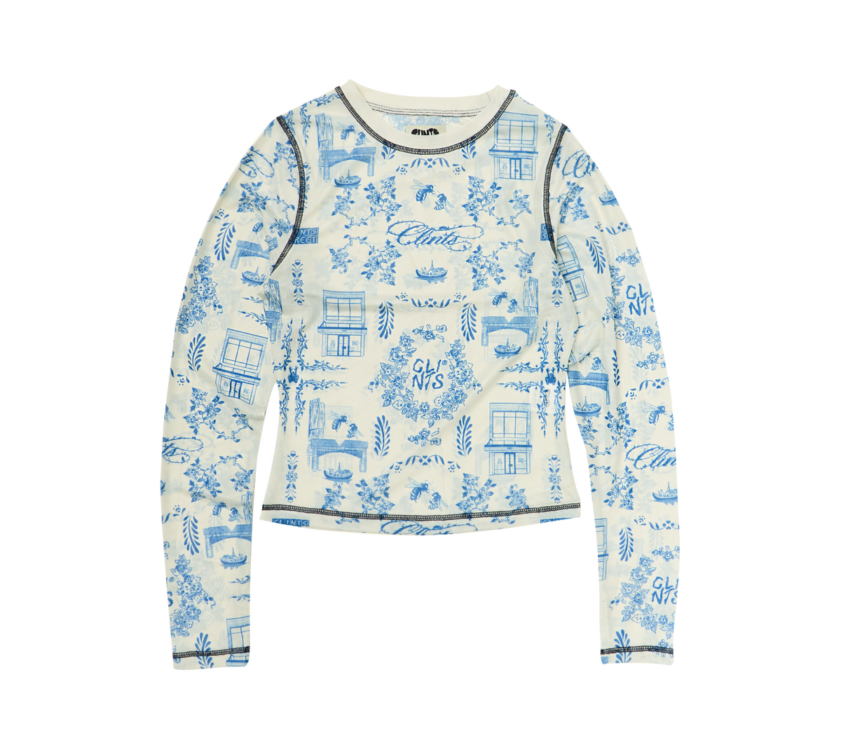 Tattoo Fine Chine Top Blue