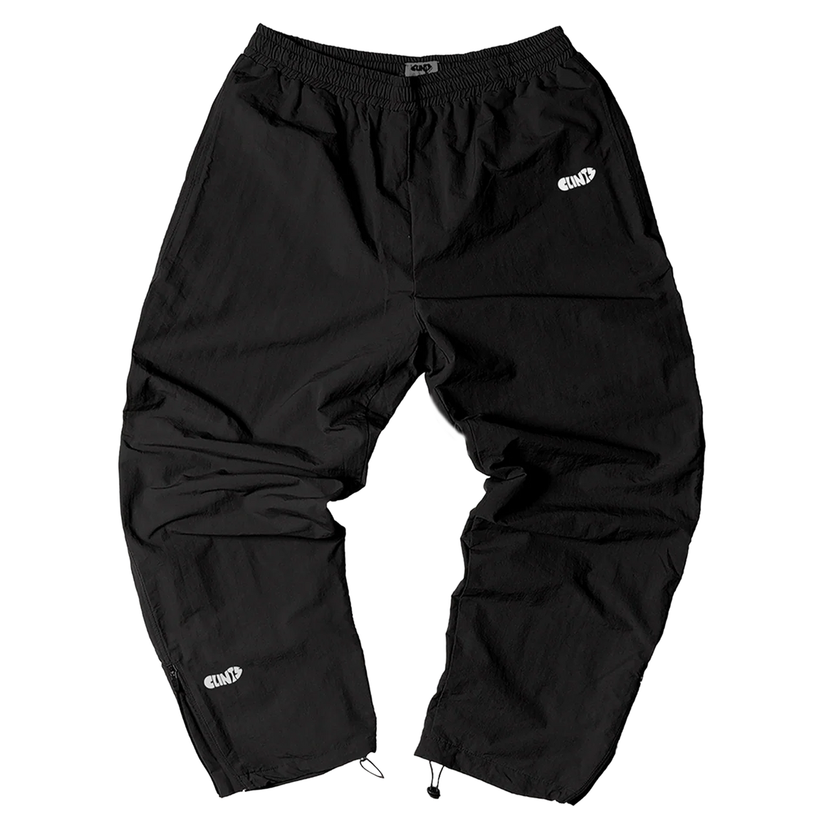 Black Shell Track Pant - White Logo