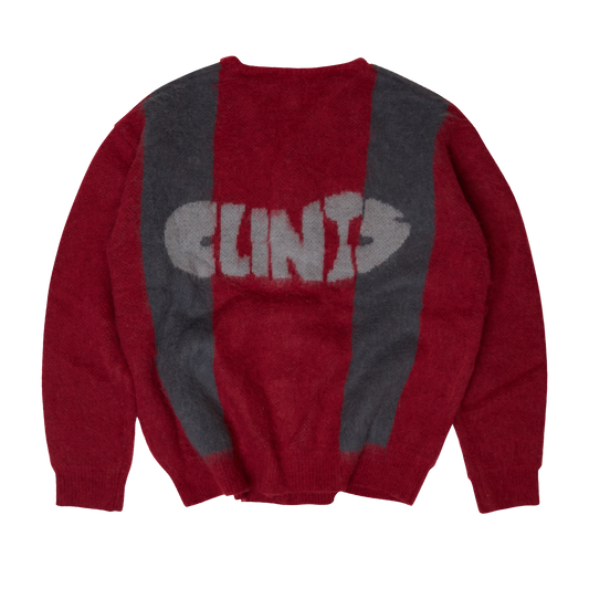 Mohair Diamond Cardigan -Red/Black