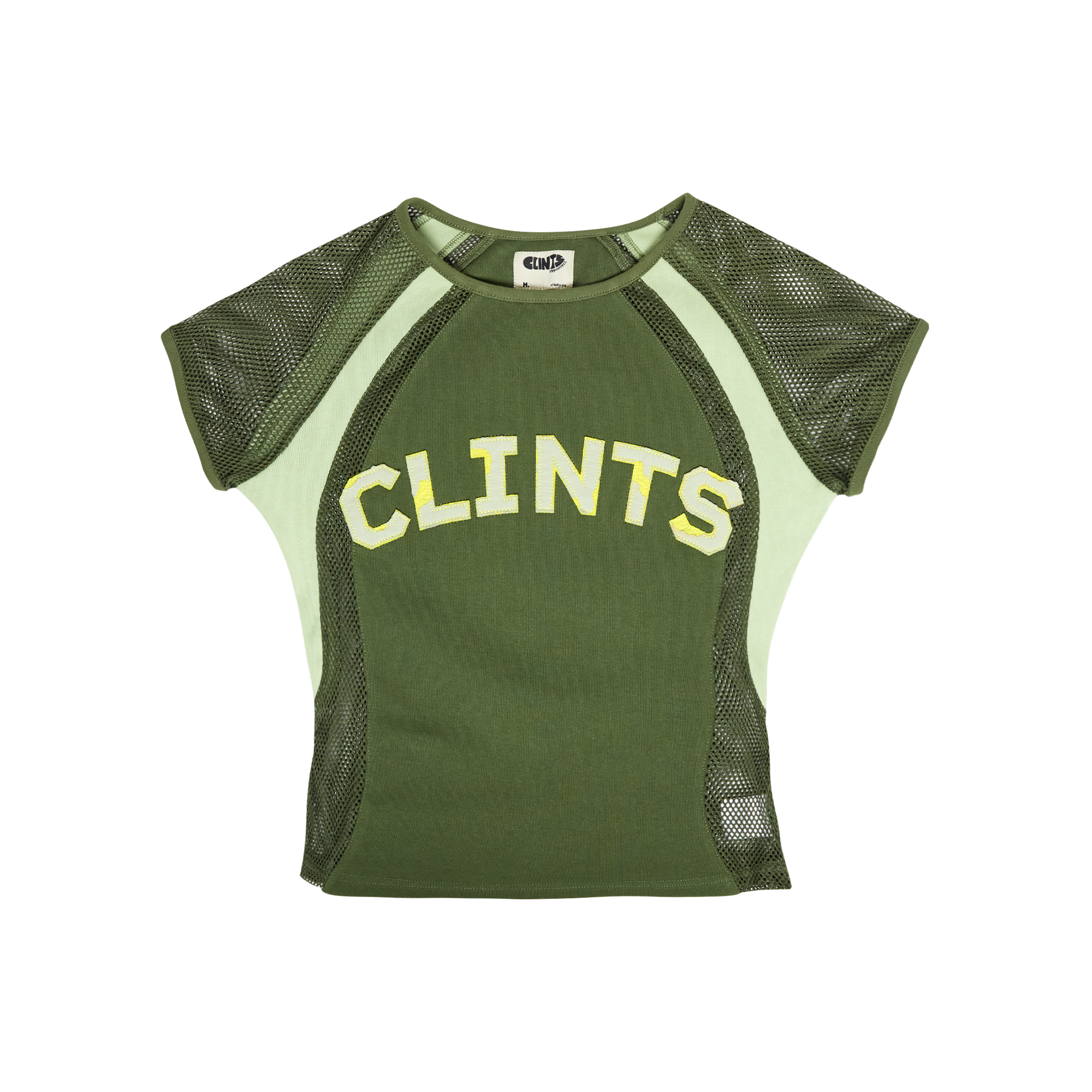 Mesh Contour Crop Top - Green