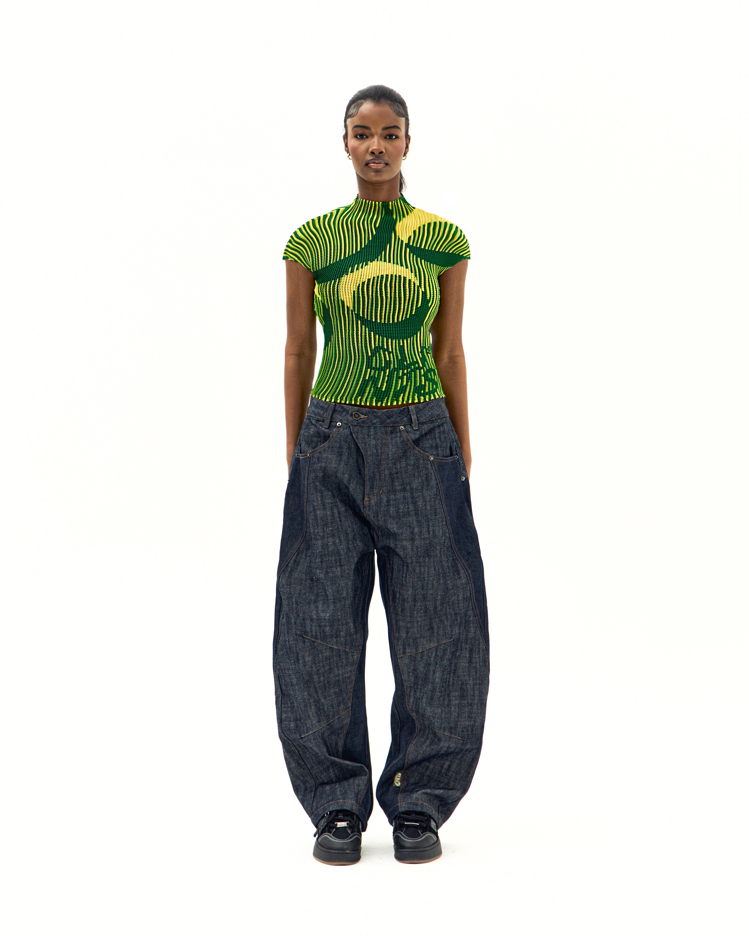 Pleated Crop Top - Green