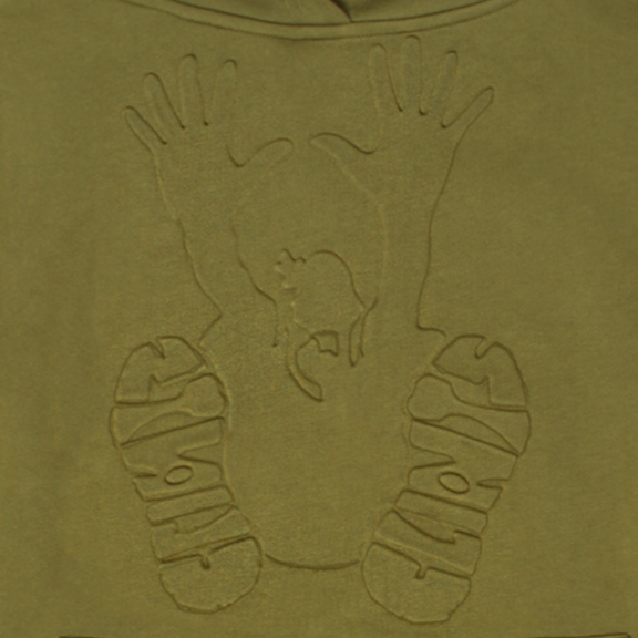 Embossed Stencil Hoodie - Olive