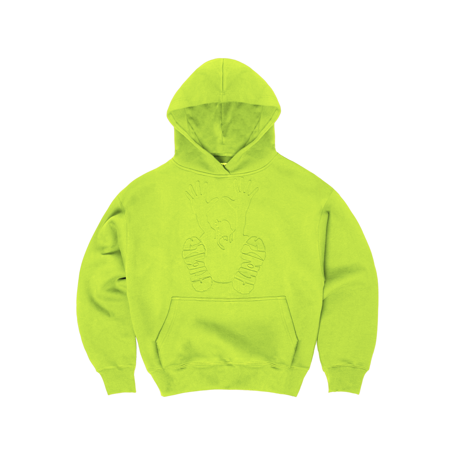 Embossed Stencil Hoodie - Lime