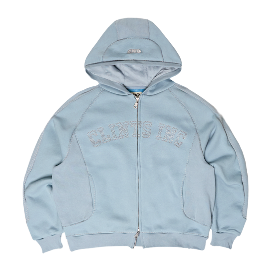 Needle Stitch Hoodie - Baby Blue