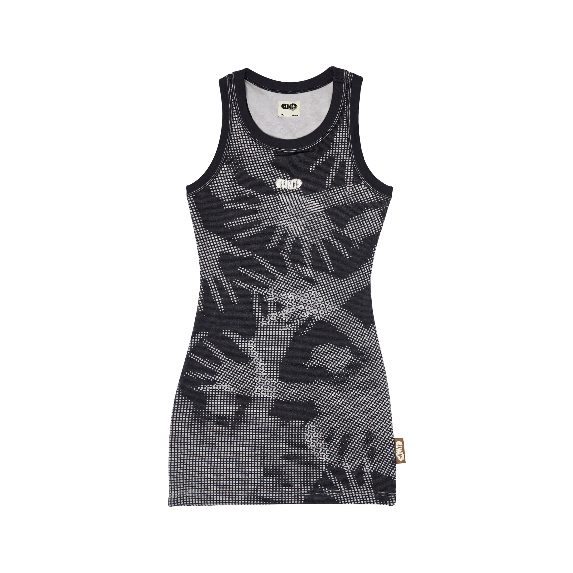 Stencil Tank Mini Dress - Black