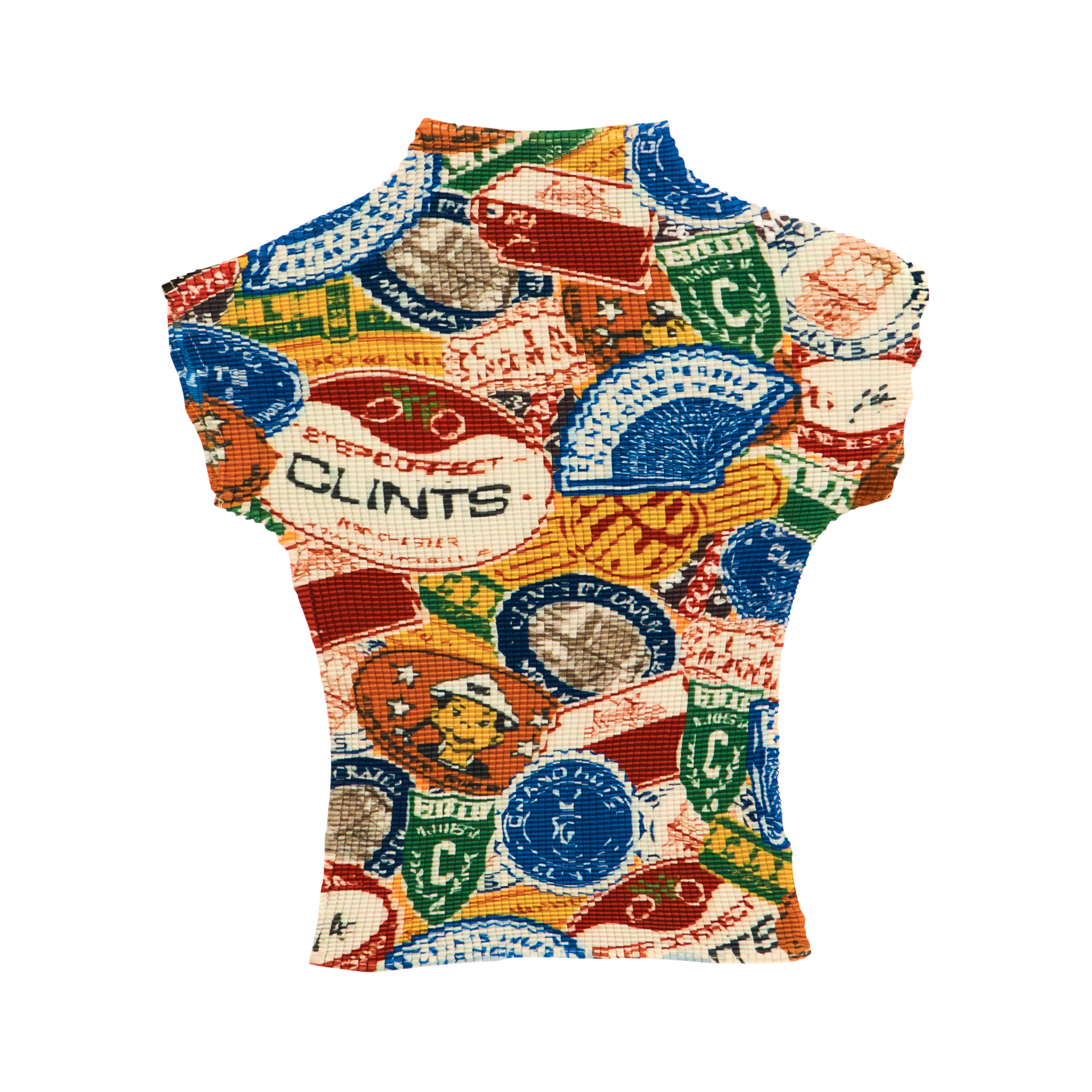 Sticker Pleated Crop Top
