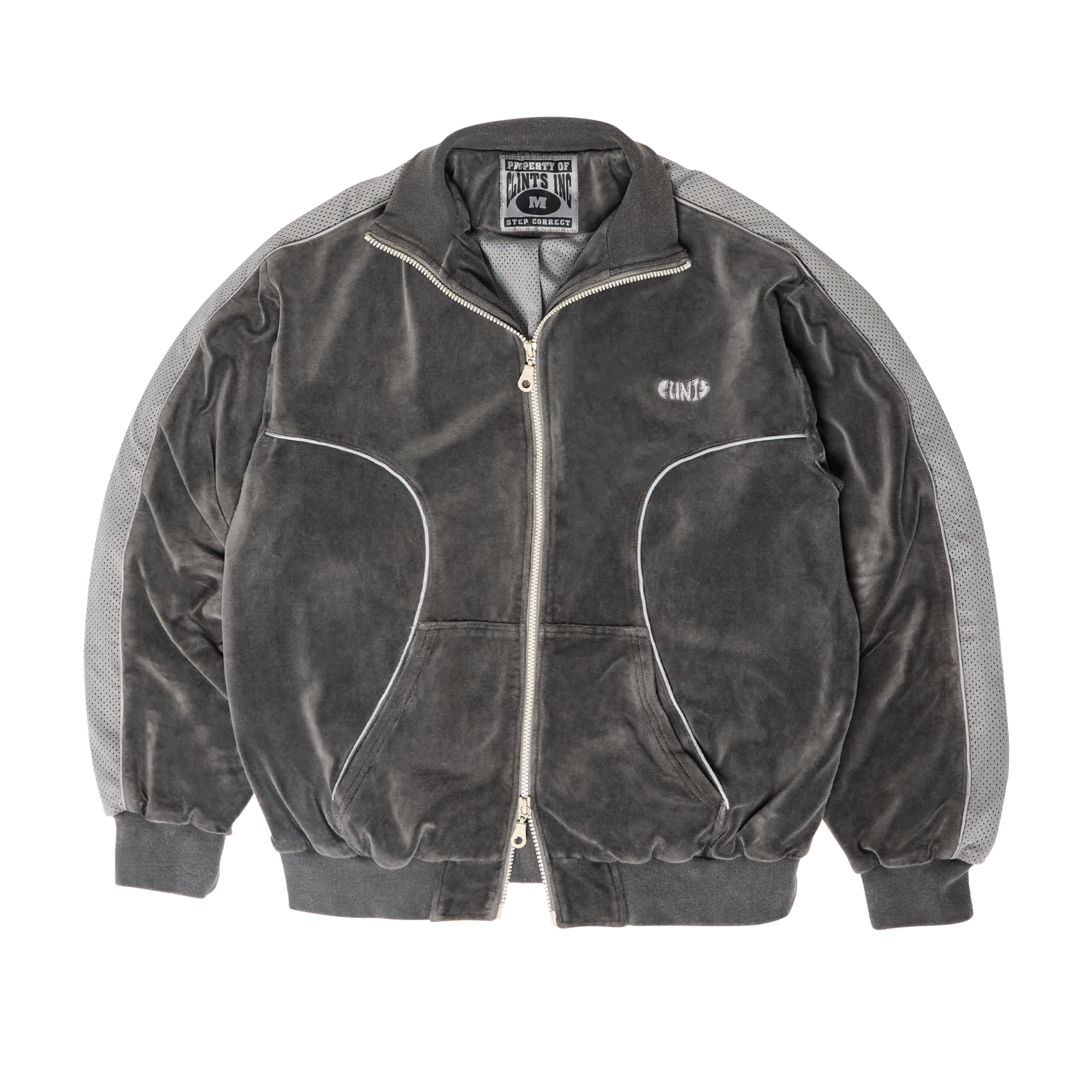 Velour Track Top - Grey
