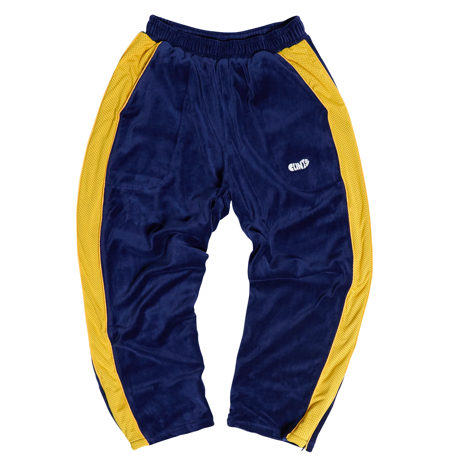 Velour track pant - Blue/yellow