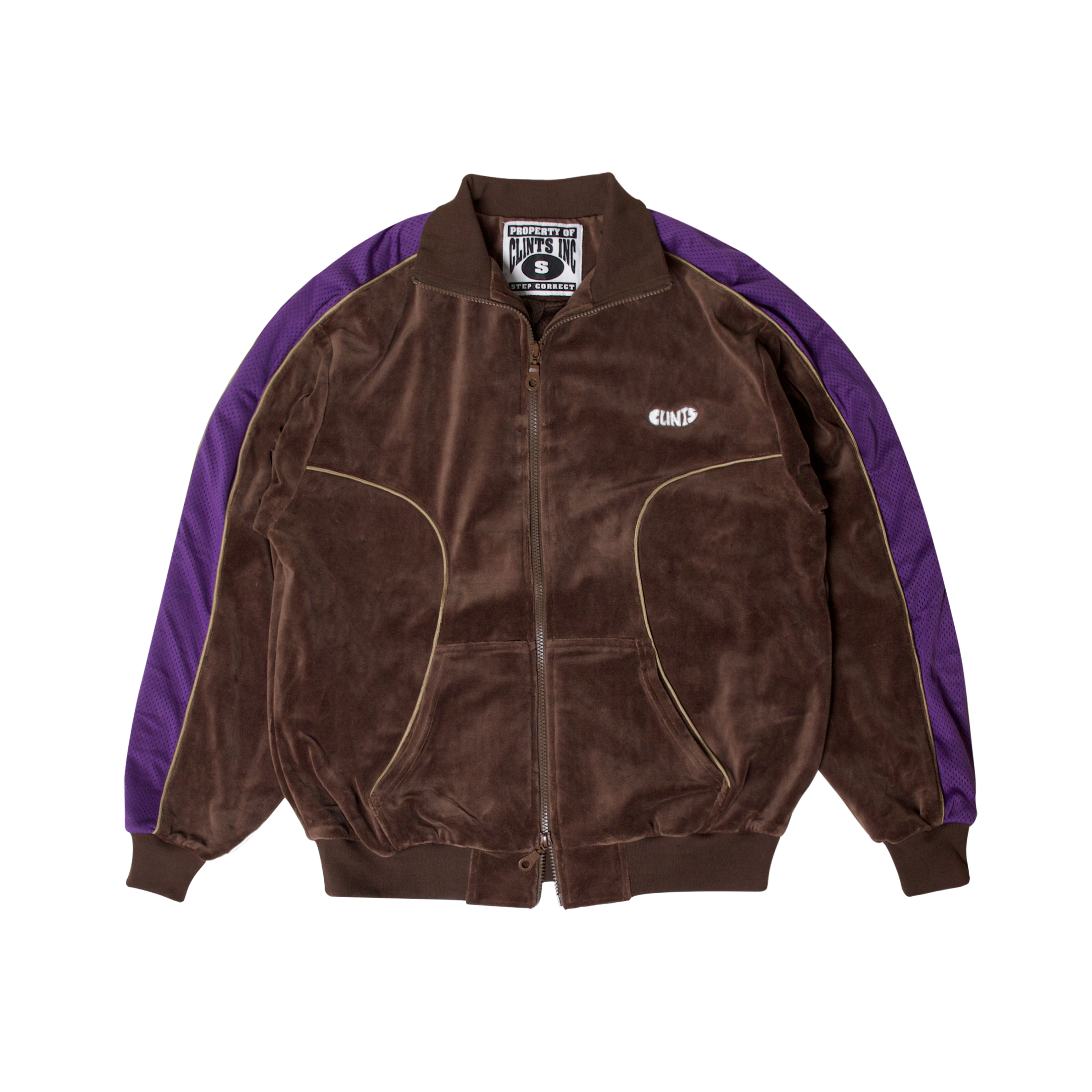 Velour track top - Brown/Purple