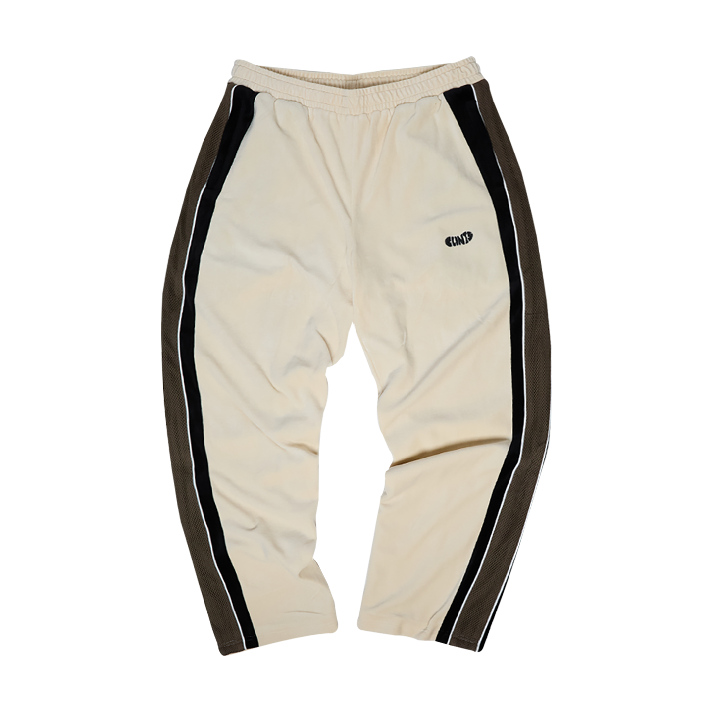Velour Trackpant - Beige/Black