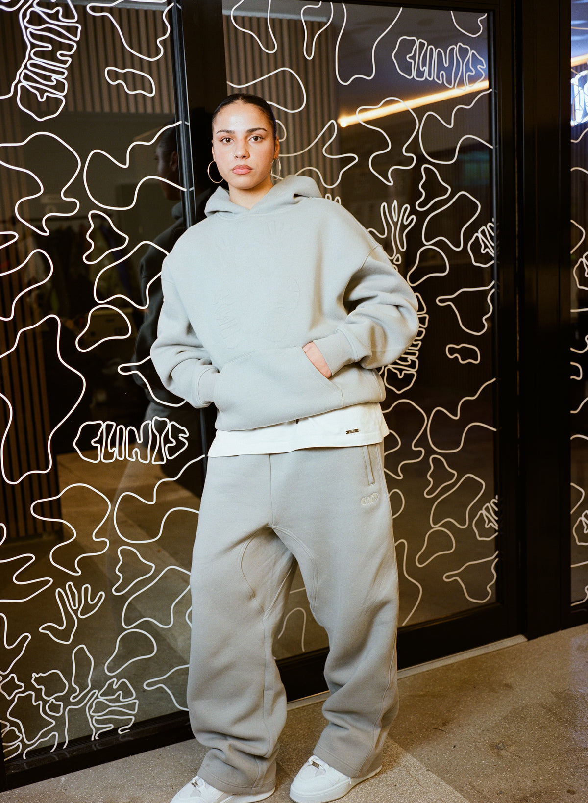 Stencil Embossed Mable Grey pants
