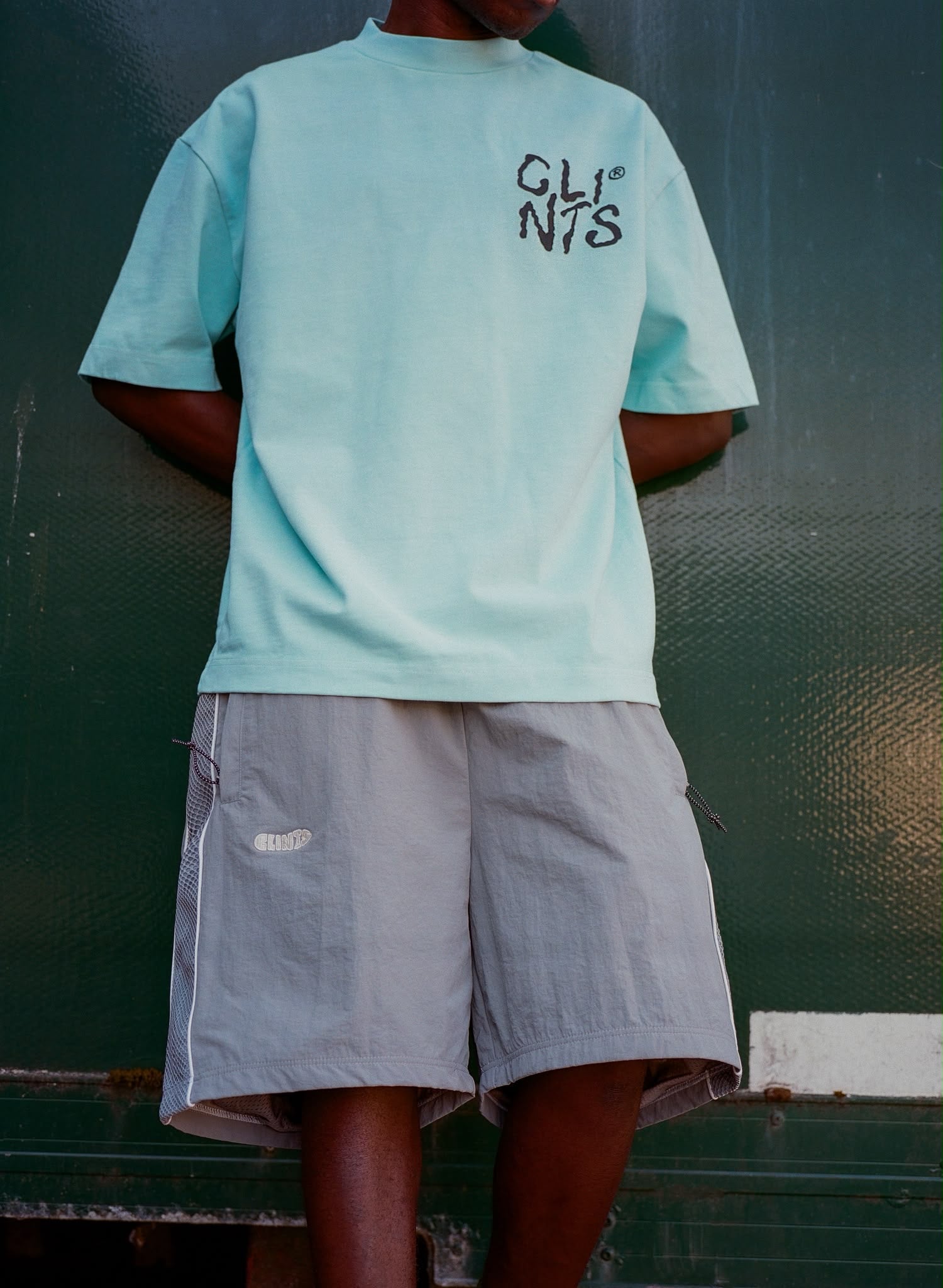 Rippled Nylon Shorts - Grey