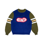 Contrast Knit Jumper - Blue