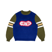 Contrast Knit Jumper - Blue