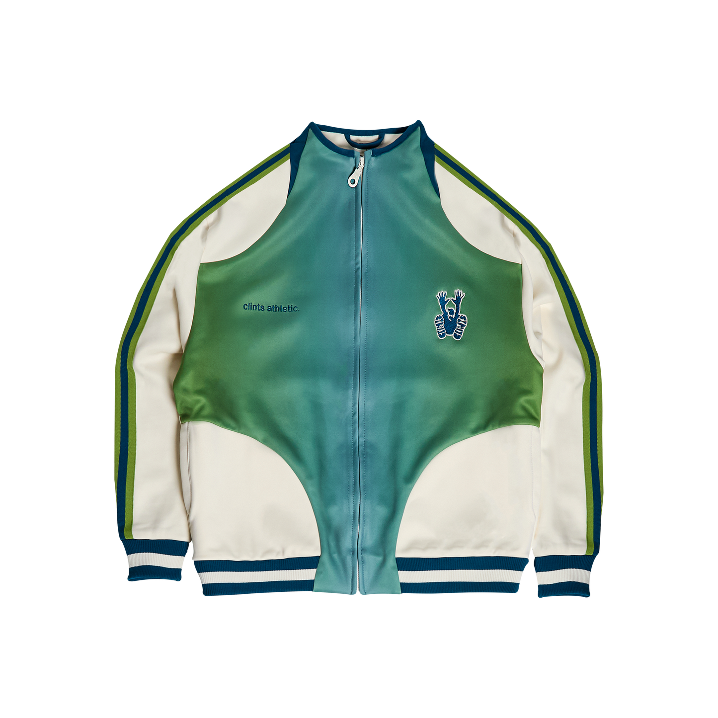 Athletic Track Jacket (Gradient Green/Ivory)