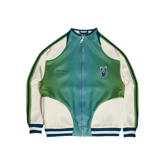 Athletic Track Jacket (Gradient Green/Ivory)