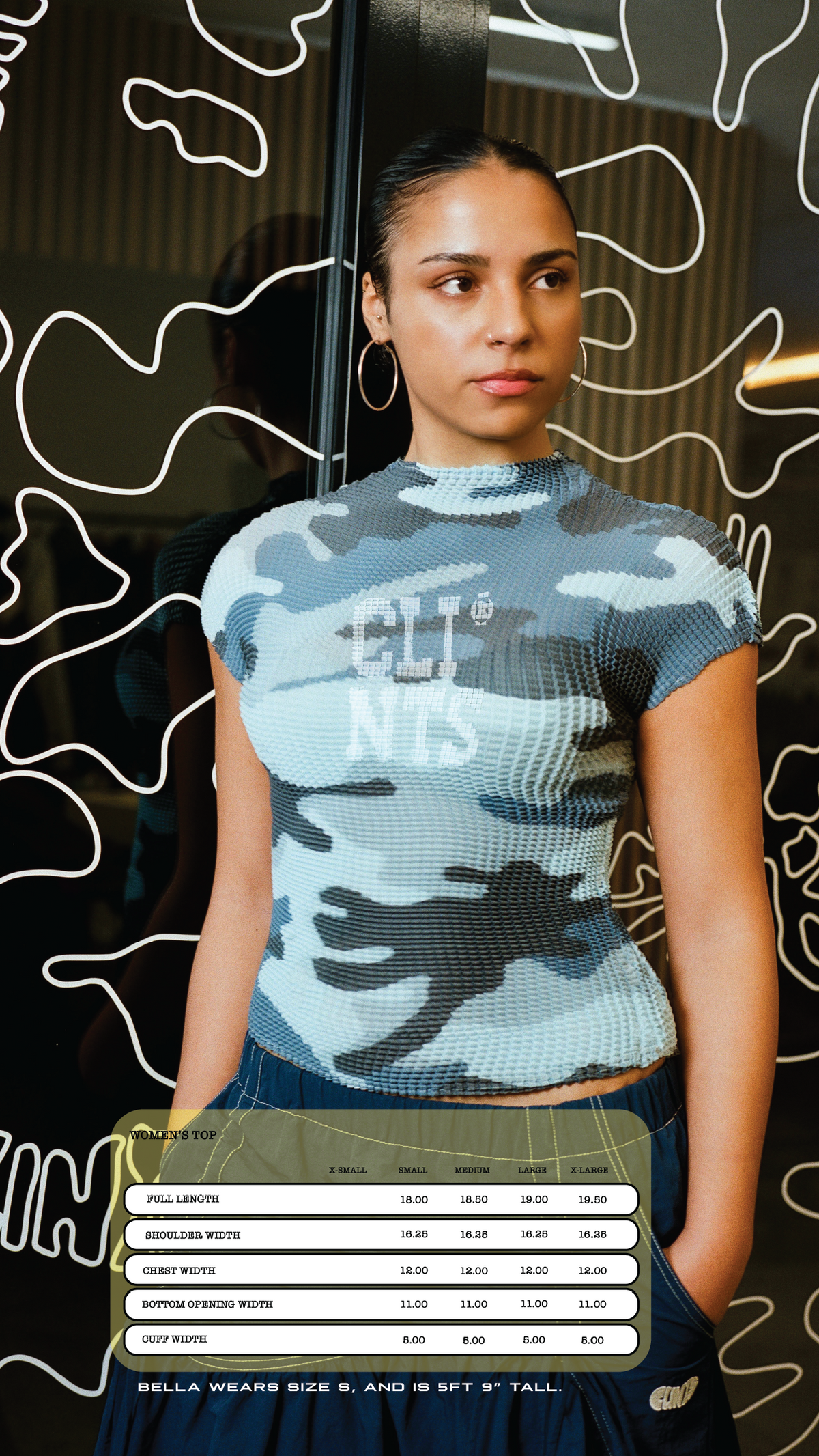 Pleated Camo Blue