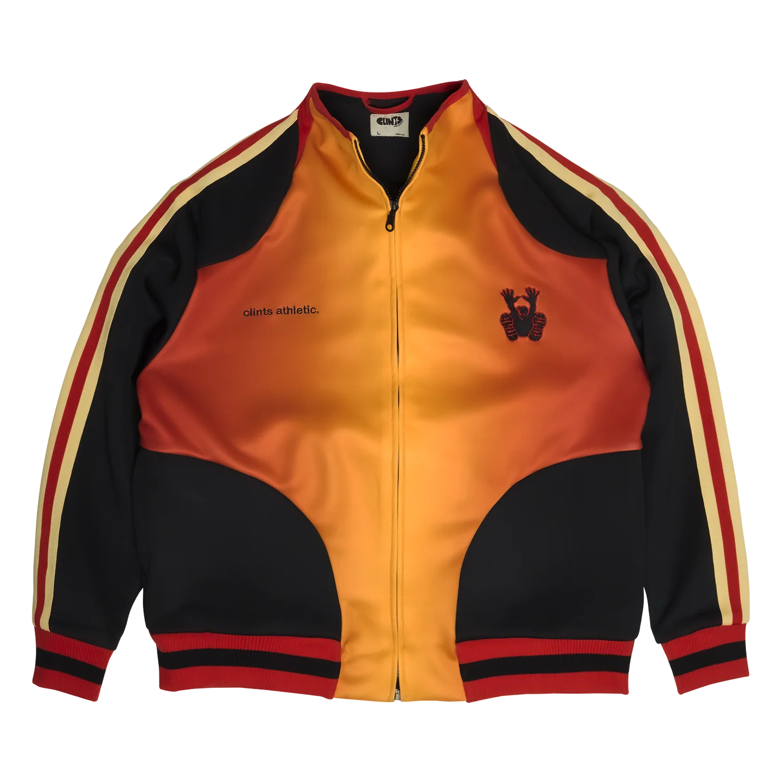 Athletic Gradient Poly Track Jacket - Orange/Black