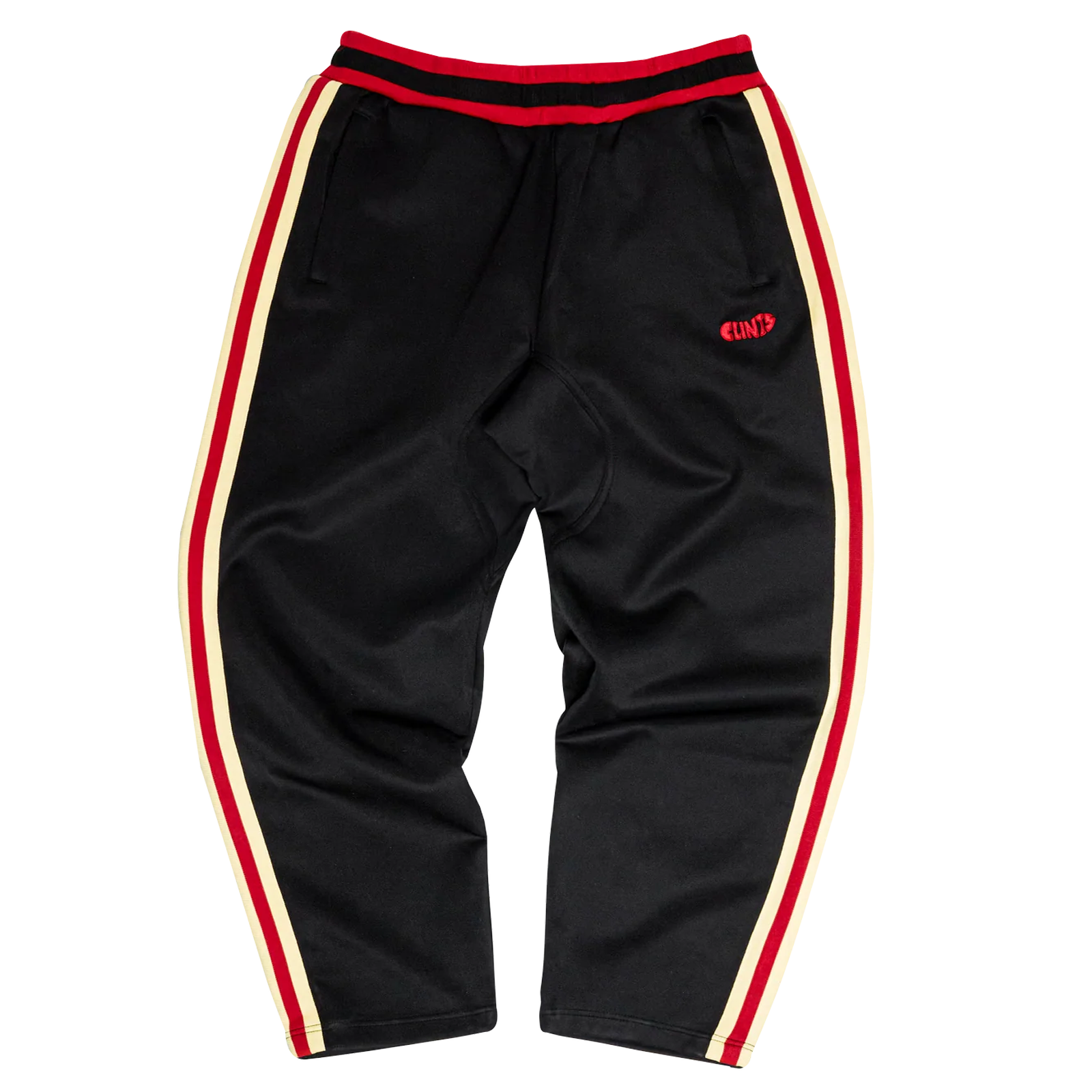 Athletic Gradient Poly Track Pant - Black/Red