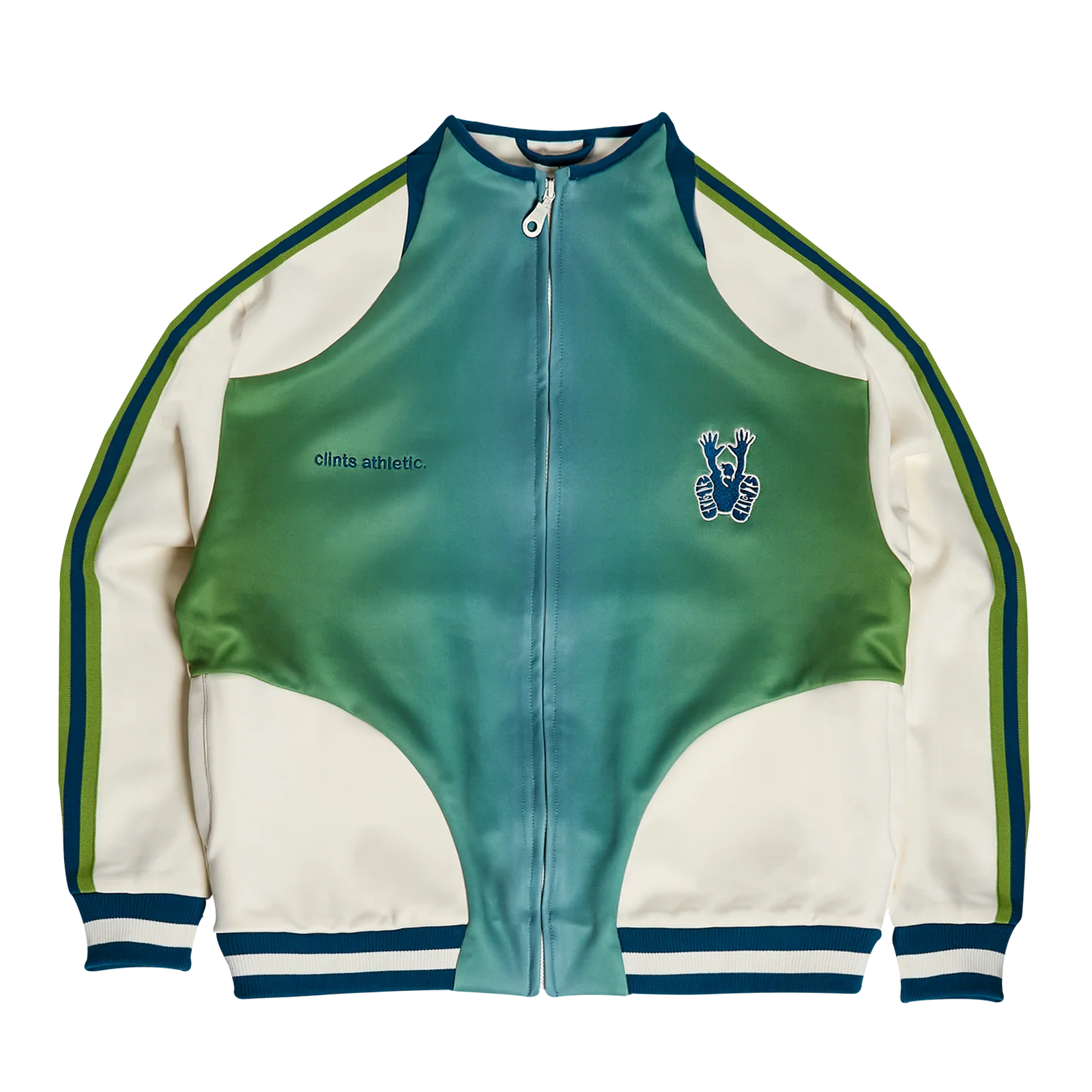 Athletic Track Jacket (Gradient Green/Ivory)