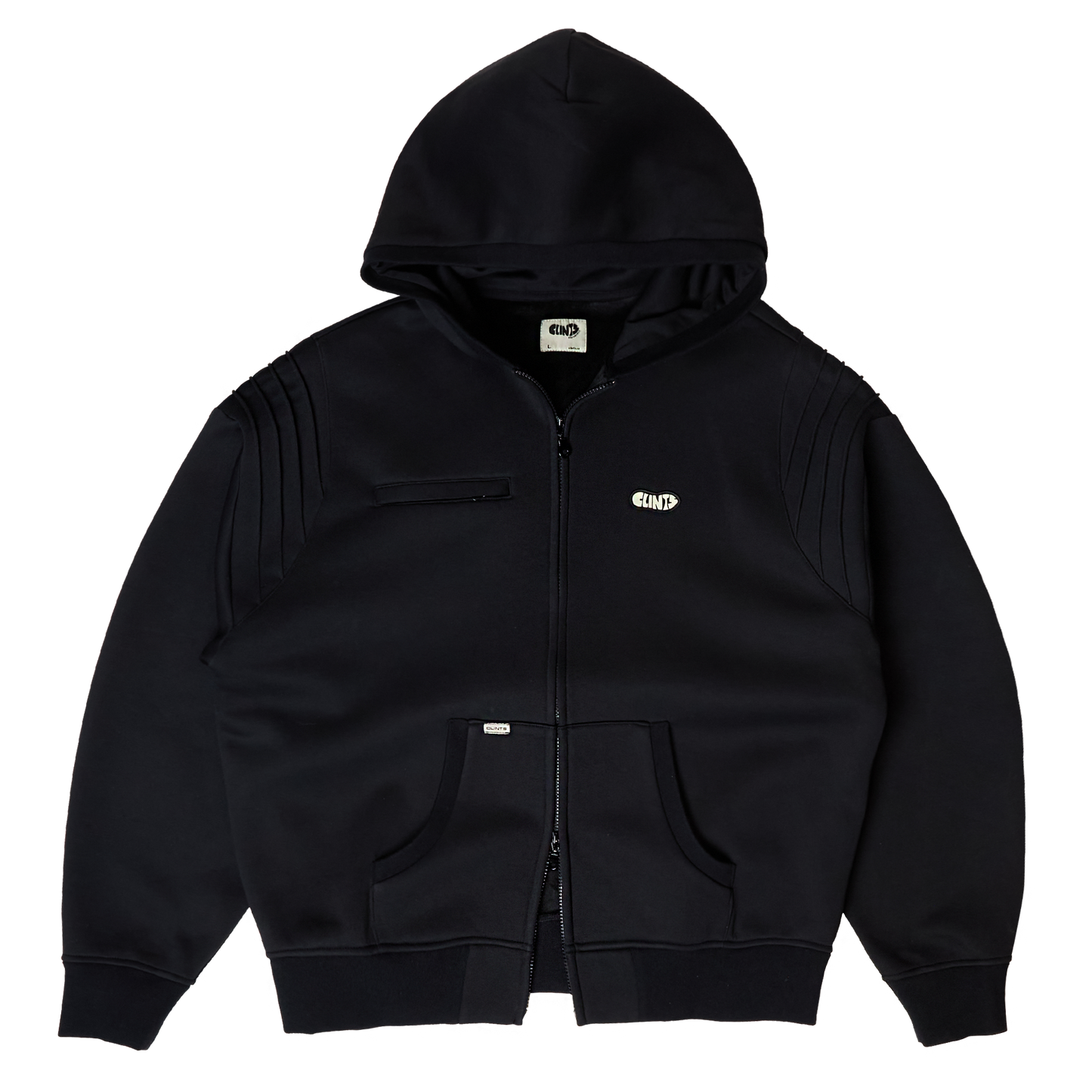 Pintuck Essential Hoodie - Black
